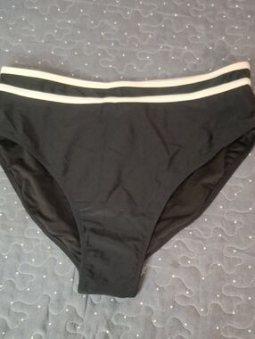 Black Bikini Bottom with White Trim size XL